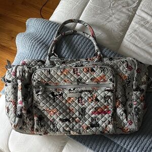 Vera Bradley Quilted Travel Bag - Gray Floral